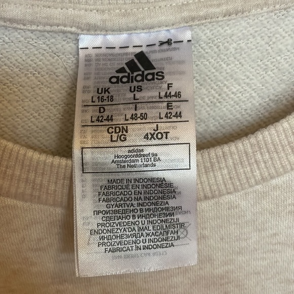adidas Women's Essentials 3-Stripes Fleece Sweatshirt, size large - Picture 3 of 7